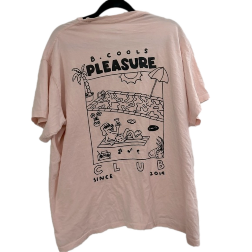 Barney Cools Pleasure Homie Club Tee Light Pink Dog Graphic T-Shirt Size Large